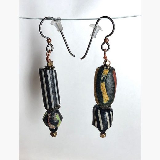 Stripedy Trade Bead Earrings - BE045