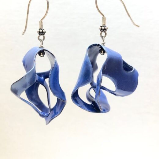 Blue Sculptured Earrings - TE161